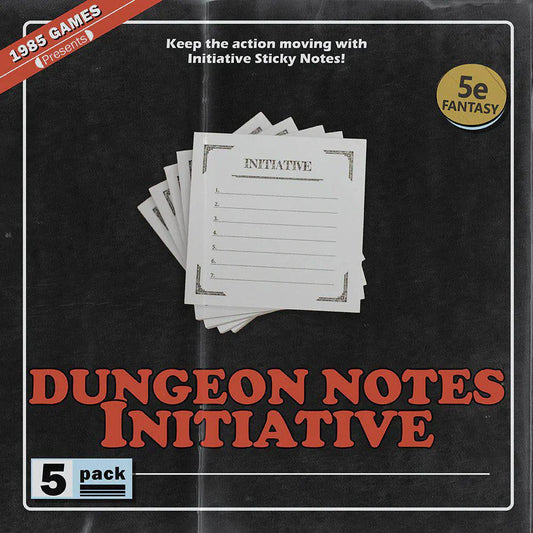 Dungeon D&D Sticky Notes Initiative Tracker 5 Pack for 5e fantasy gaming sessions.