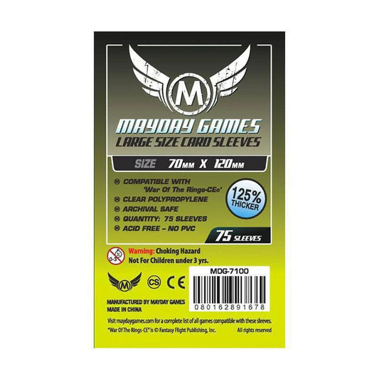 70mm x 120mm card sleeves, pack of 75, 125% thicker, for War of the Rings CCG cards.