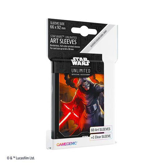 Star Wars Unlimited Shadows of the Galaxy Set, 60 standard card sleeves and 1 clear sleeve.