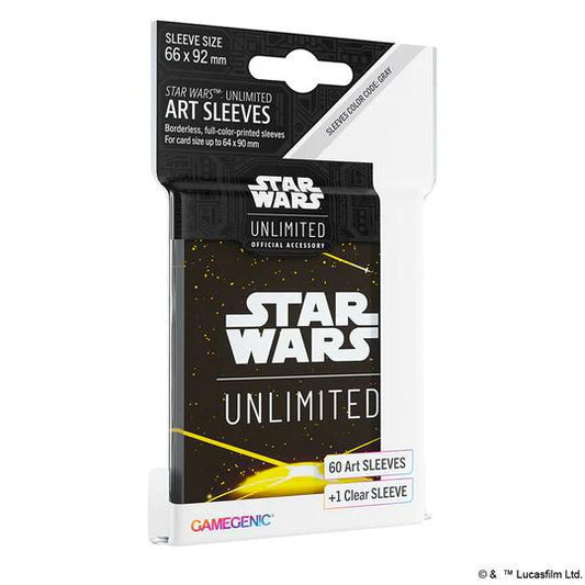 Star Wars Unlimited Shadows of the Galaxy Sleeves, pack of 60 card sleeves and 1 clear sleeve.