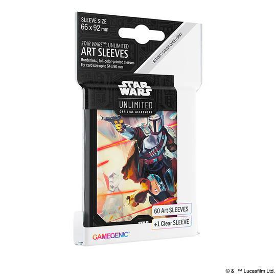 Star Wars Unlimited Shadows of the Galaxy card sleeves, pack of 60 plus 1 clear sleeve, for standard-sized cards.