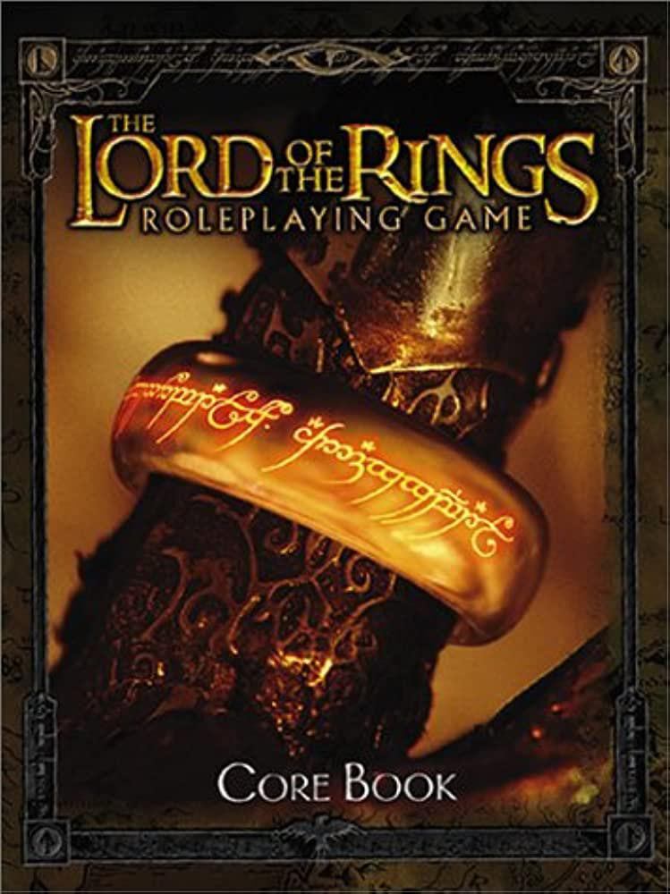 D&D 5E: LotR: Core Rulebook with cover art of the glowing One Ring and Elvish script.