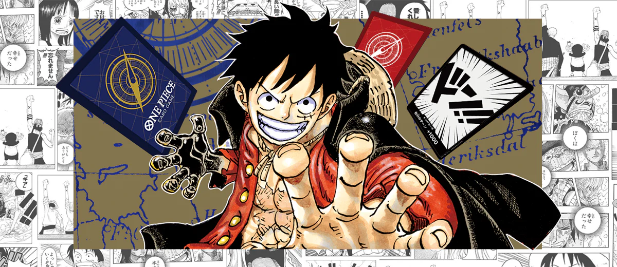 Bandai One Piece Store Tournament features Luffy from One Piece on packaging with manga panels and symbols.