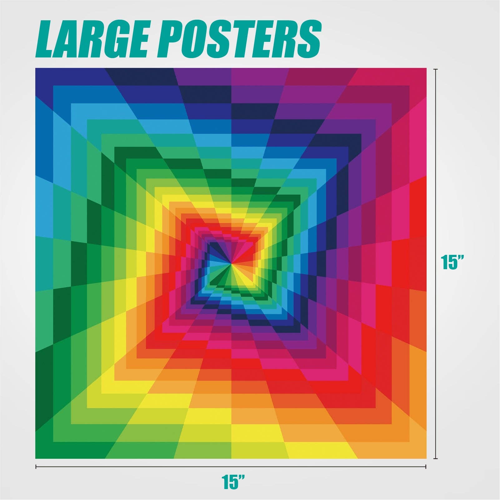 Pixel Spiral 1000 Piece Jigsaw Puzzle with a vibrant rainbow geometric tunnel design.