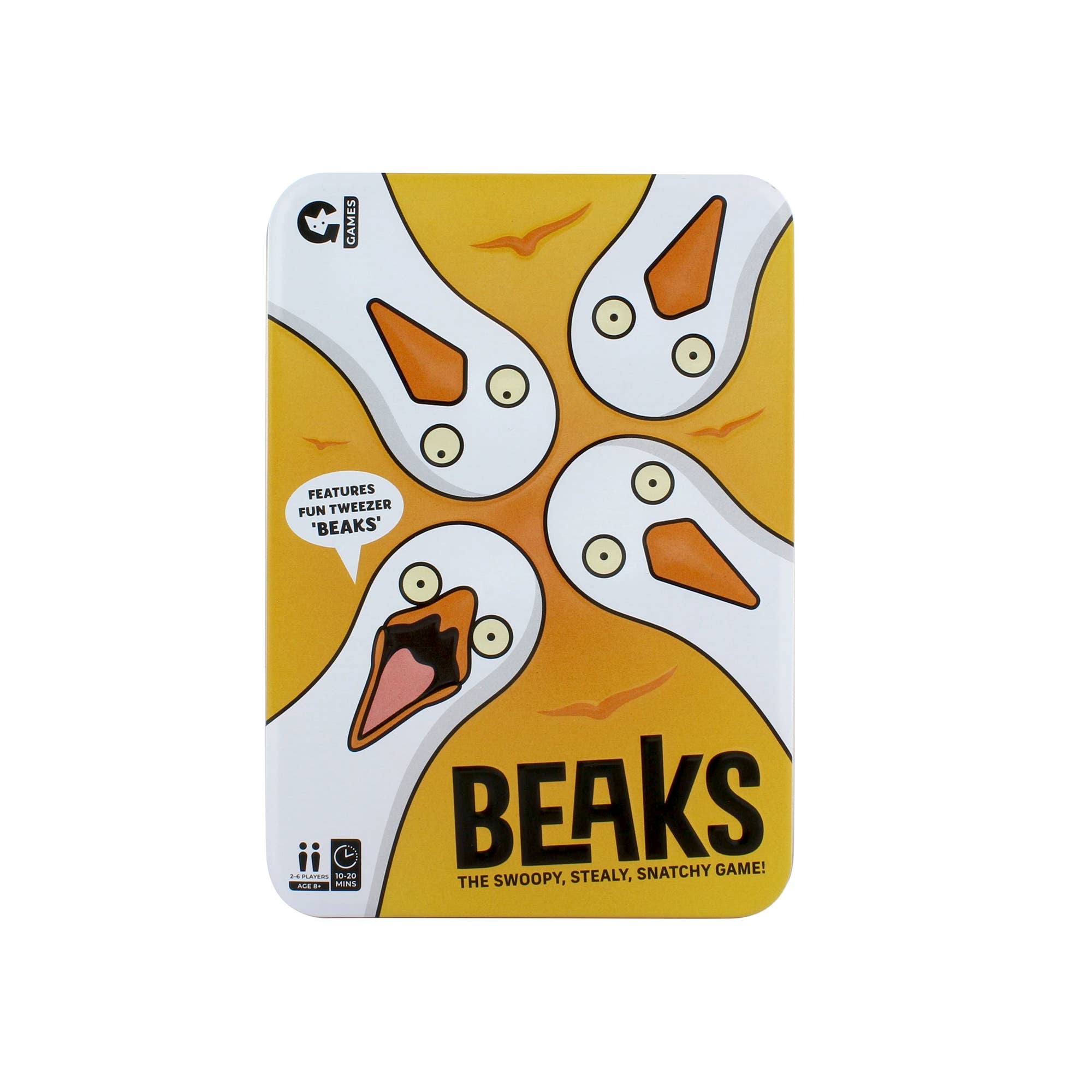 Yellow Beaks board game tin.