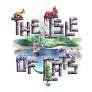 The Isle of Cats board game logo with illustrated cats on the title and an island in the background.