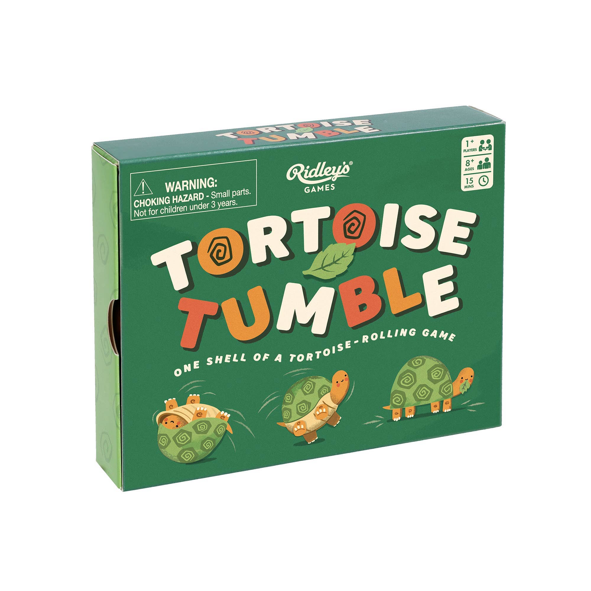 Tortoise Tumble game box with illustrated tortoises and light strategy gameplay details on the front.