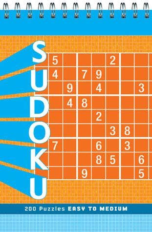 Sudoku: Easy to Medium book cover with grid and “SUDOKU” in bold white letters on the left side.