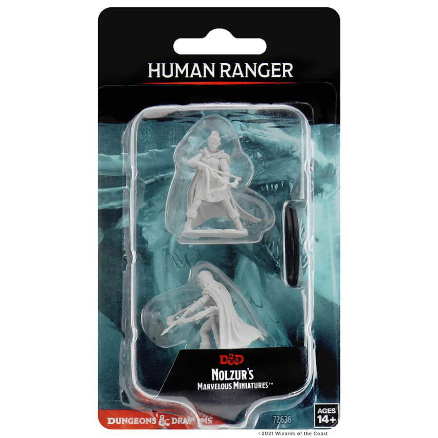 Two unpainted plastic NOLZURS Female Human Ranger miniatures, pack of 2, ages 14 and up.