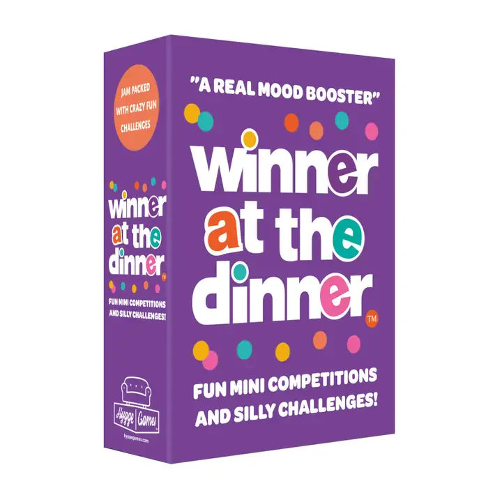 Winner at the Dinner family game box with challenges and mini competitions included.