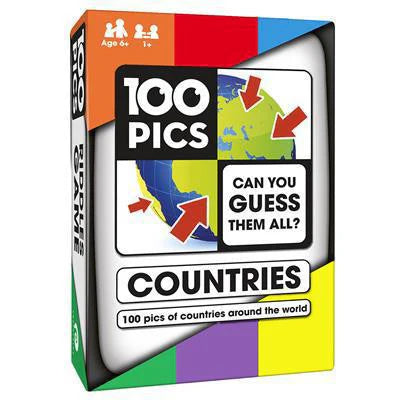 100 PICS Countries flash card game box featuring a globe.