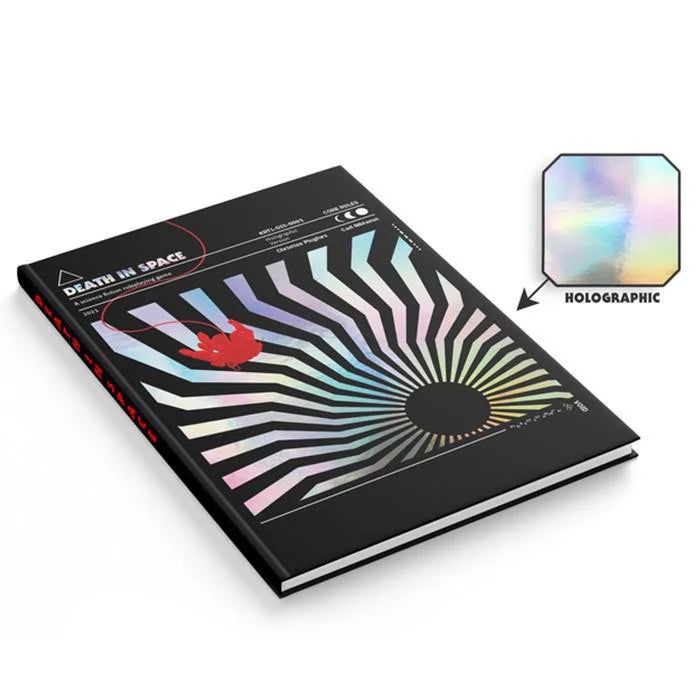 Death in Space RPG hardcover book with a holographic, abstract cover.