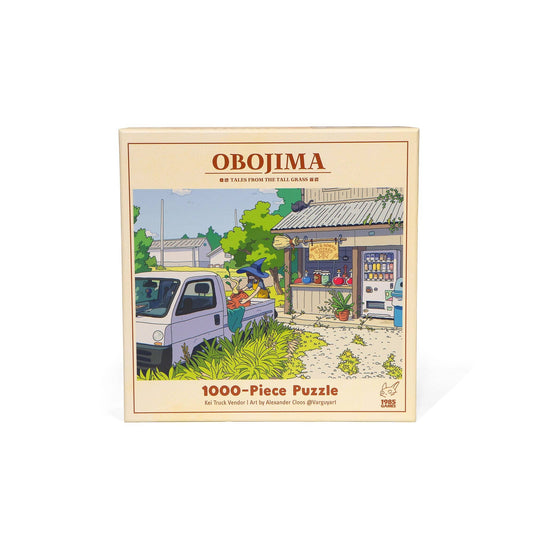 Obojima Kei Truck Vendor 1000-piece puzzle with Tales from the Tall Grass truck and rural shop artwork.