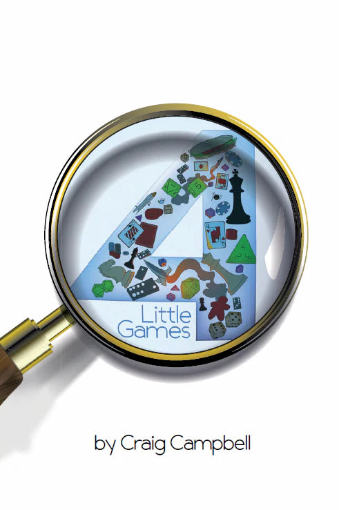 4 Little Games by Craig Campbell, featuring dice games, displayed with four game icons and a magnifying glass.
