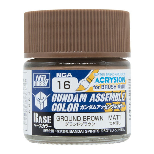 Gundam Assemble Color Base Matte-Grand Brown water-based paint jar for Gunpla kits.