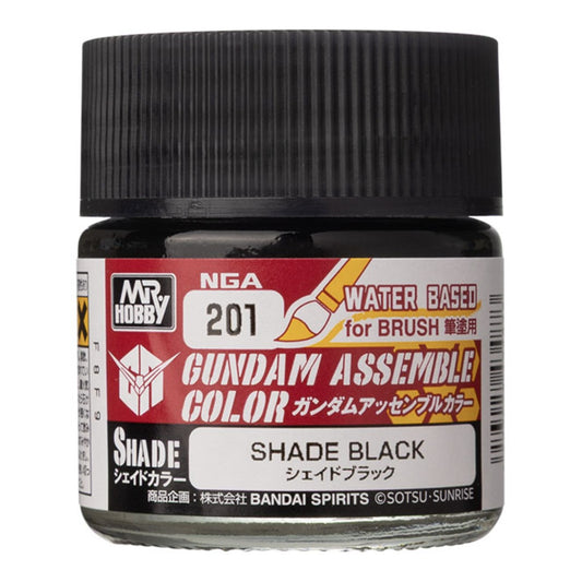 Gundam Assemble Color Shade-Black water-based paint for brush painting and black panel lining.