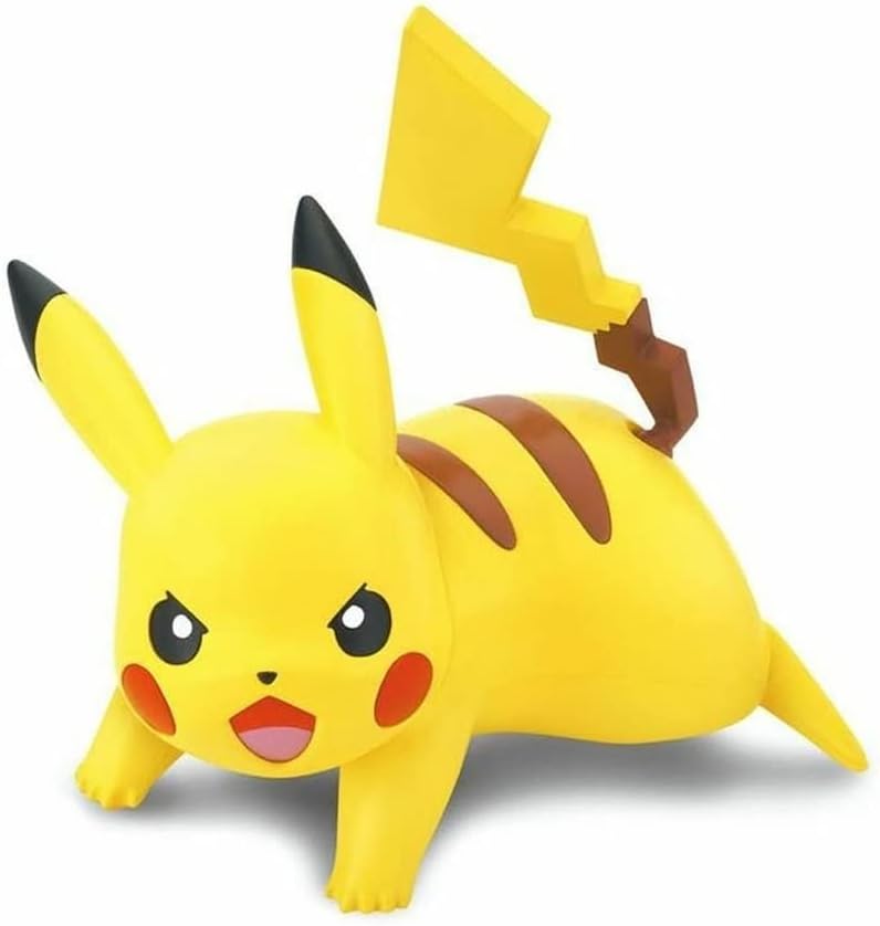 Pokémon Model Kit Quick: Pikachu Battle Pose with raised tail and open mouth.