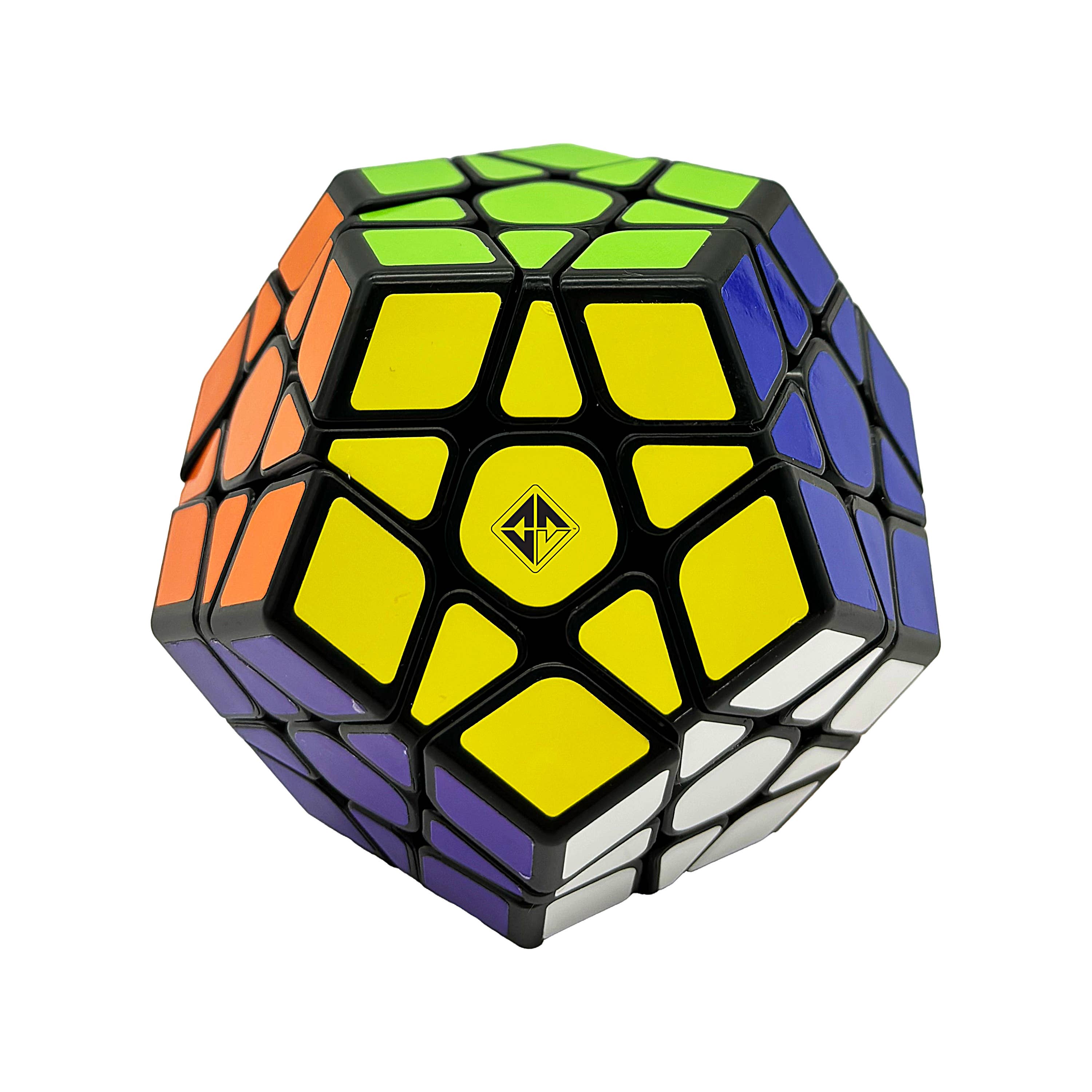 INVERSE Novalinx Puzzle with yellow, green, orange, blue, white, and purple stickers.