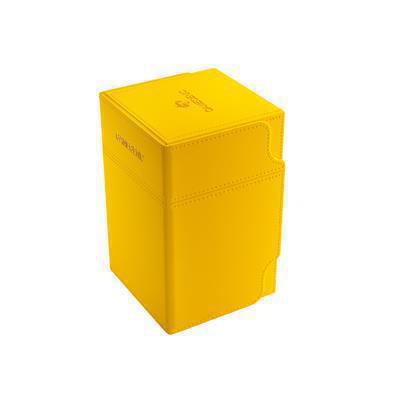 Bright yellow Watchtower 100+ XL deck box with stitched edges and debossed lid logo.