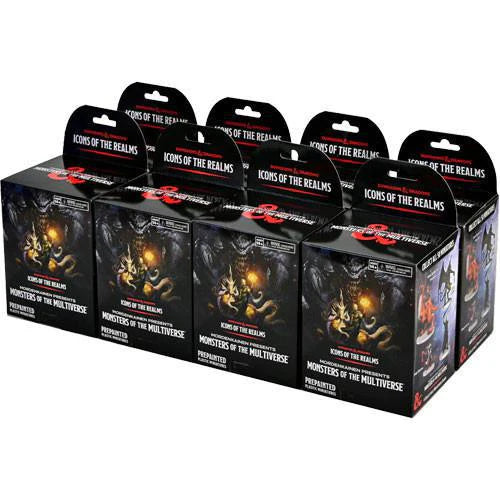 D&D: IR Multiverse Monsters Brick display box with 8 pre-painted miniatures booster packs.