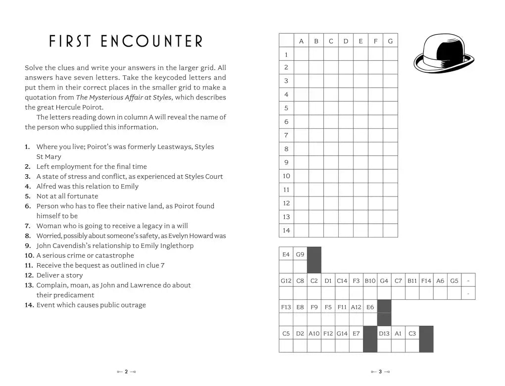 The Official Poirot Puzzle Book featuring crosswords with clues from The Mysterious Affair at Styles.