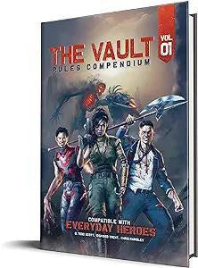 The Vault–Rules Compendium book cover featuring player-controlled robots in action poses.