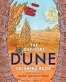 The Official Dune Coloring Book cover featuring illustrated Arrakis desert, sandworms, and rocks.