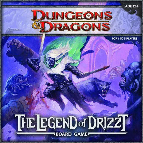 Legend of Drizzt Board Game, Dungeons & Dragons cooperative game featuring elf hero and monsters.