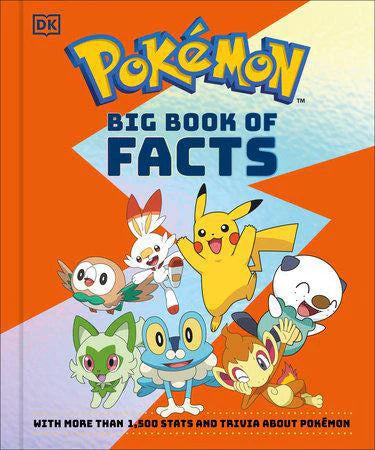 Pokemon Big Book of Facts cover showing six Pokémon and book title.