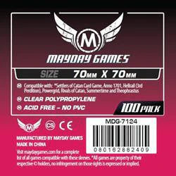 100 clear, acid-free card sleeves, 70mm x 70mm, pack of 100, for Powergrid or Settlers of Catan cards.