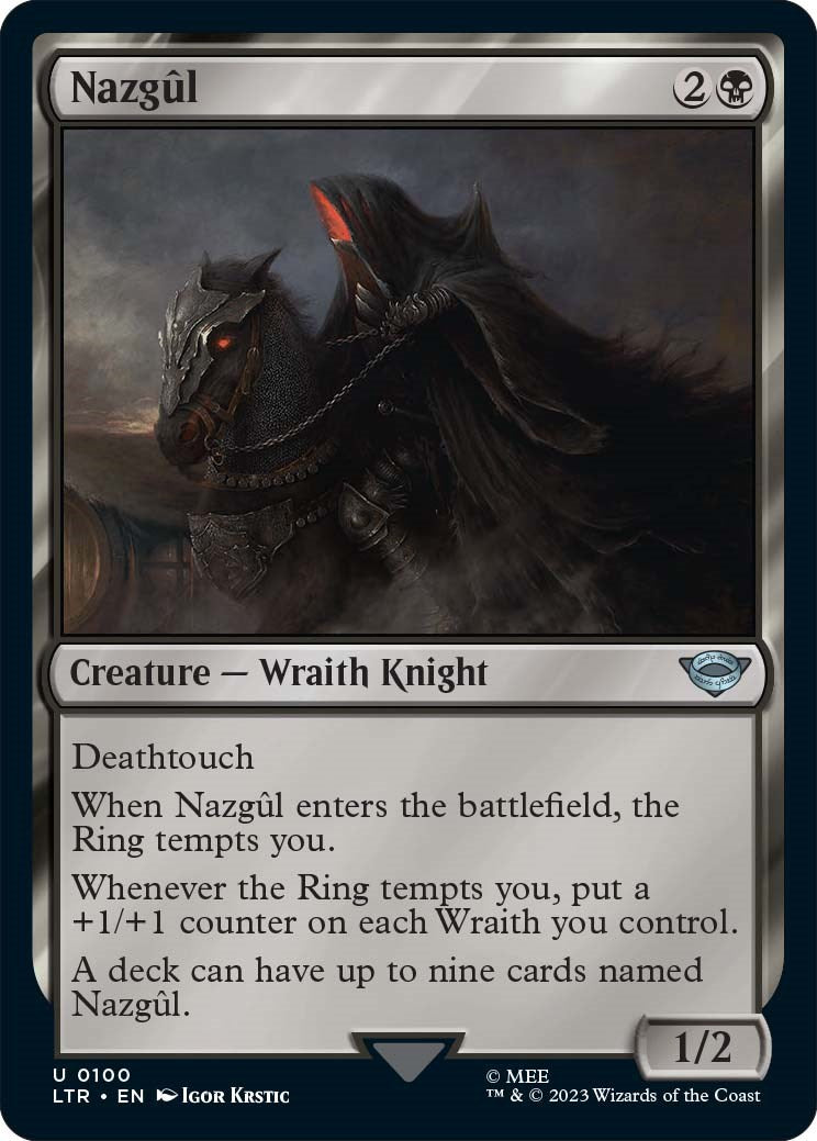 Nazgul (0100) [LTR - 100] Magic: The Gathering card with character on black horse; card text shown.