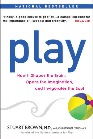 Play book cover with blue title and colorful beach ball illustration.
