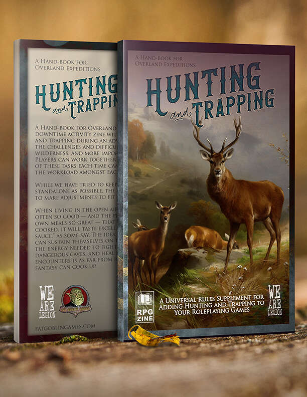 Hunting and Trapping book with a forest deer on the cover.
