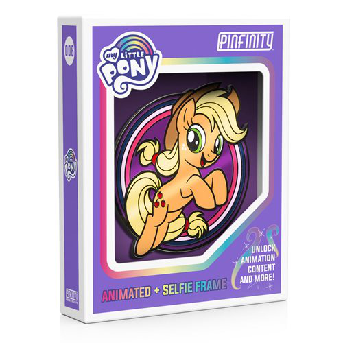Pinfinity AR Applejack enamel pin with box featuring My Little Pony artwork.