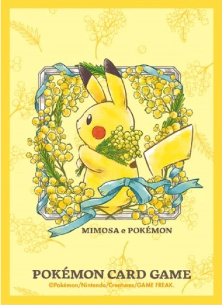 Pokemon TCG: Pokemon Center Japan Exclusive Card Sleeves - Spring Mimosa & Pokemon (64-Pack)