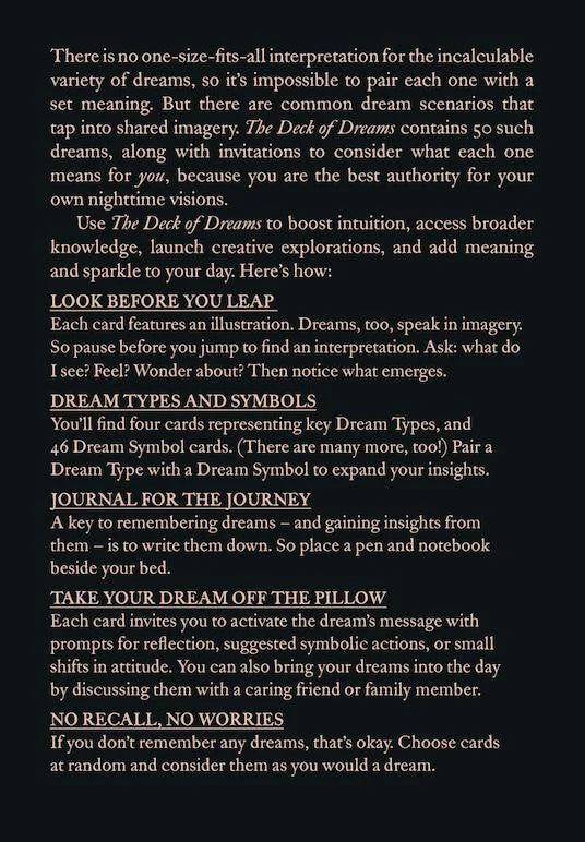 The Little Deck of Dreams for dream interpretation and creative exploration in waking life.