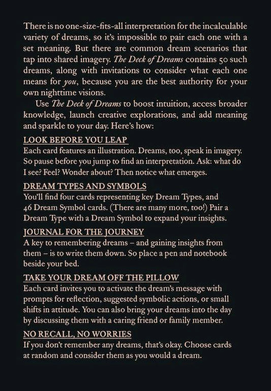 The Little Deck of Dreams for dream interpretation and creative exploration in waking life.