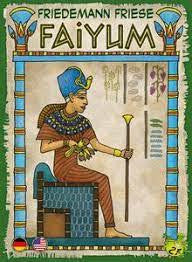 Faiyum board game, ancient Egypt Middle Kingdom edition, with illustrated cover showing a seated figure.