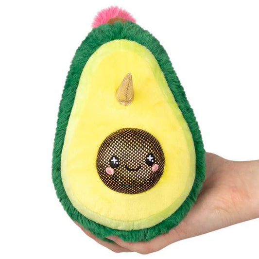 Squishables Alter Ego Avocado-Unicorn plush with a smiling face and unicorn horn held in a hand.