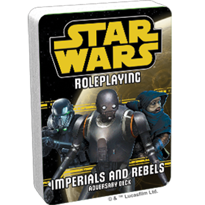 Star Wars Roleplaying Imperials and Rebels 3 Adversary Deck with K-2SO and two troopers.