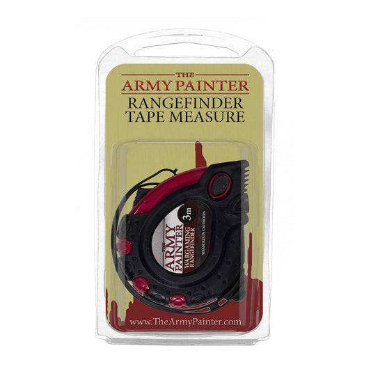 The Army Painter Rangefinder Tape Measure, 3m, black and red design.
