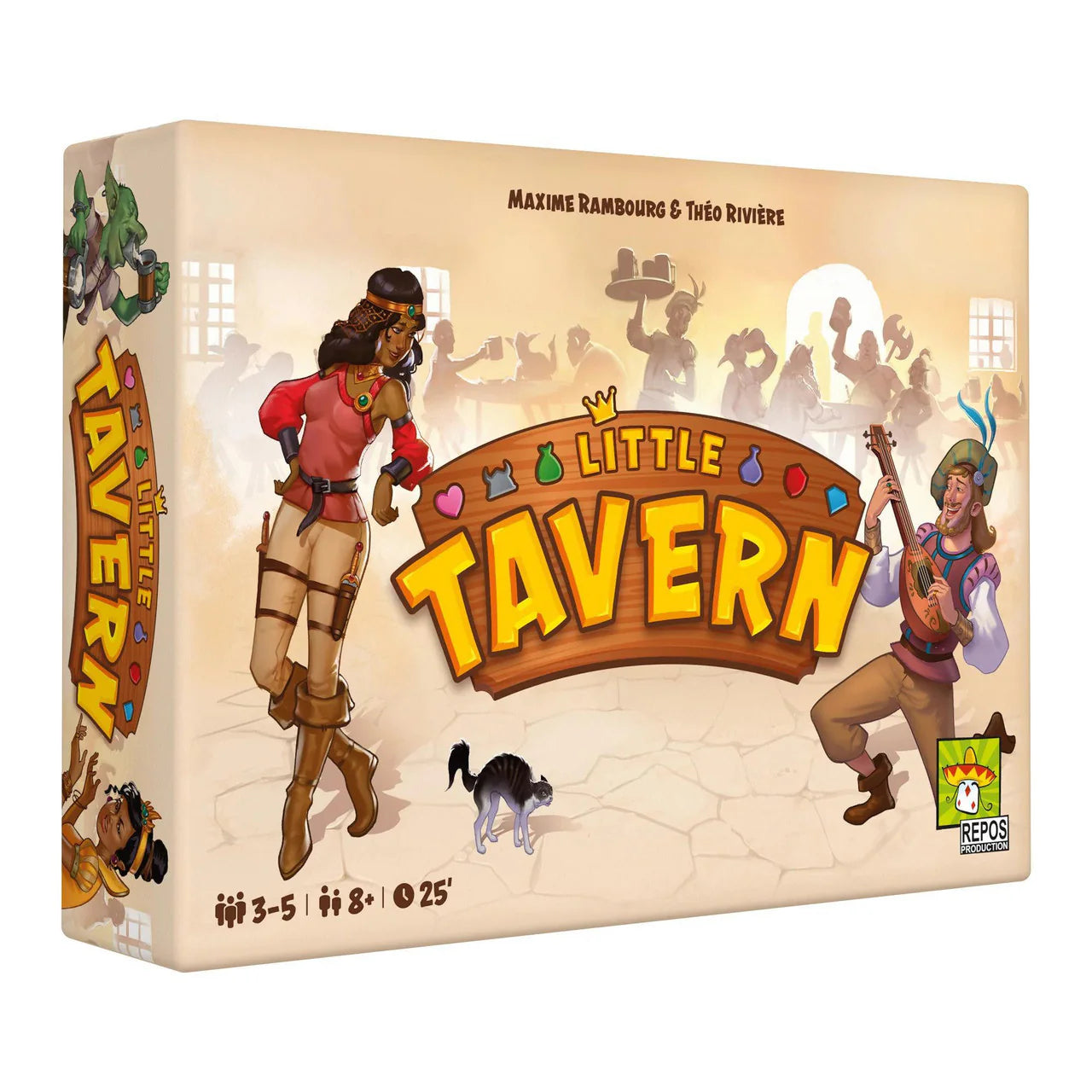 Little Tavern board game for 3-5 players, ages 8 and up, playtime 25 minutes.