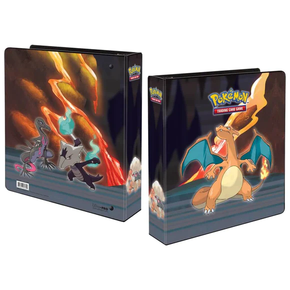 Pokémon Scorching Summit PRO-Binder, 18-pocket card binder with Charizard and others in a fiery design.