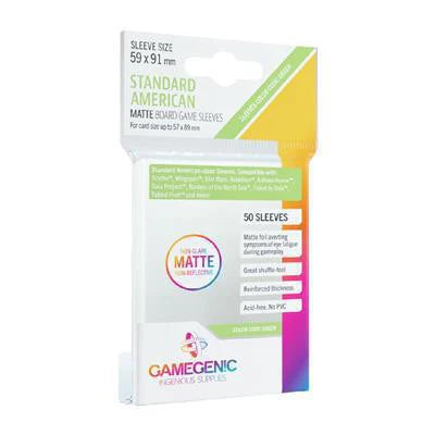 Gamegenic MATTE Sleeves Standard American 59 x 91 mm, 50-pack.