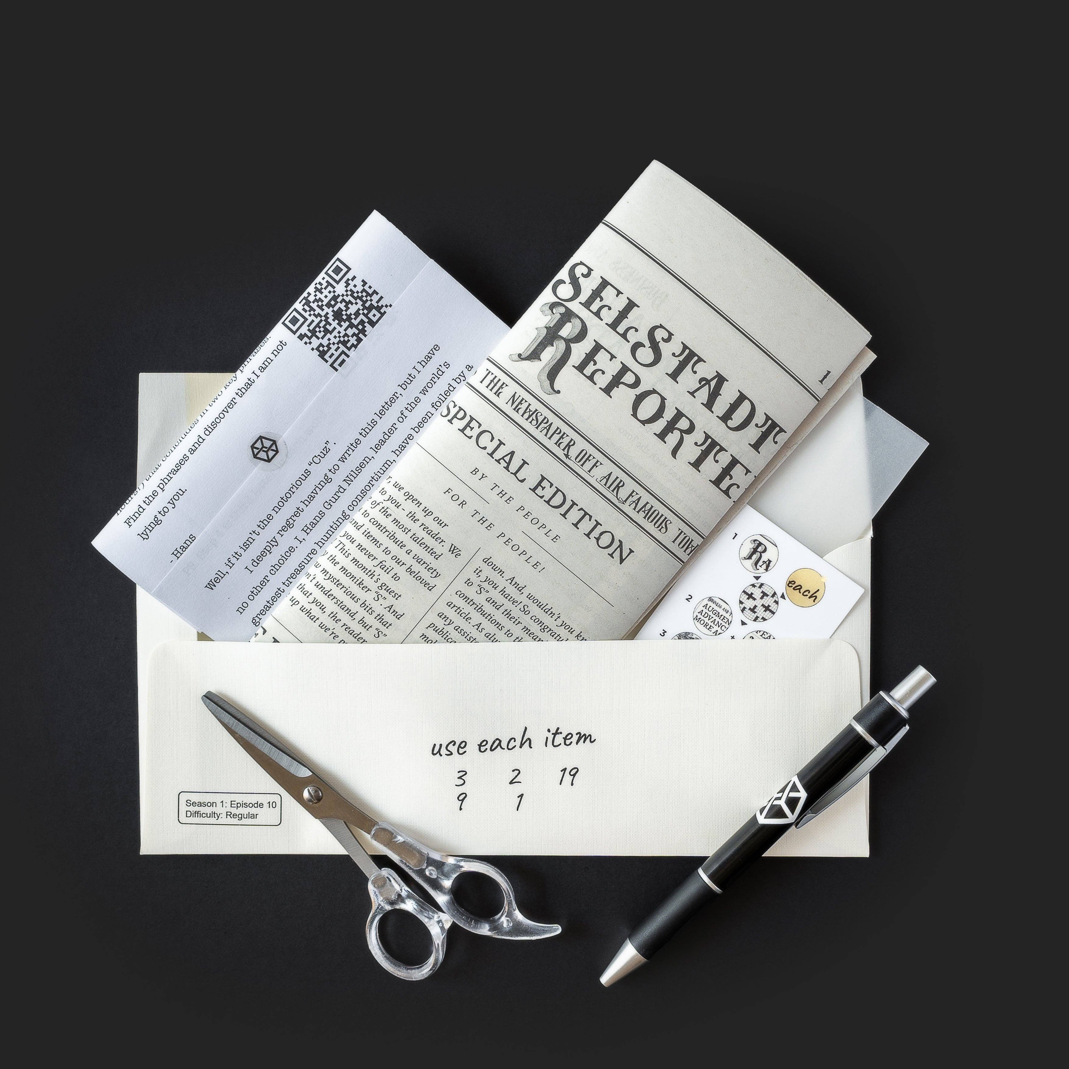 Family Secrets Series: Episode 10 - Revelations product with open envelope and clue cards visible.