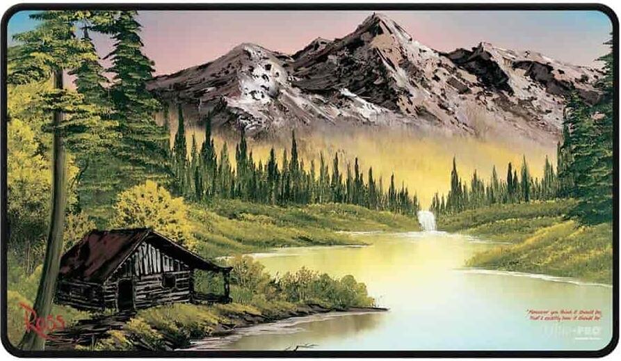 Bob Ross Black-Stitched Playmat - Mountain Retreat