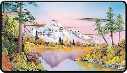 Bob Ross Black-Stitched Playmat - Mighty Mountain Lake