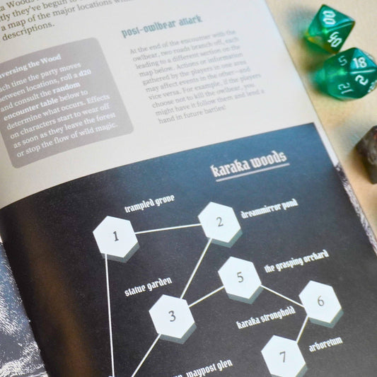 Thorns of an Ancient Seal system-agnostic forest horror TTRPG adventure tabletop game.