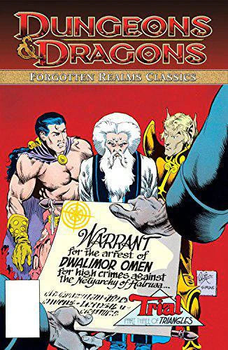 D&D Forgotten Realms Classics Vol. 2 comic featuring a character holding a warrant for Dwalimor Omen.