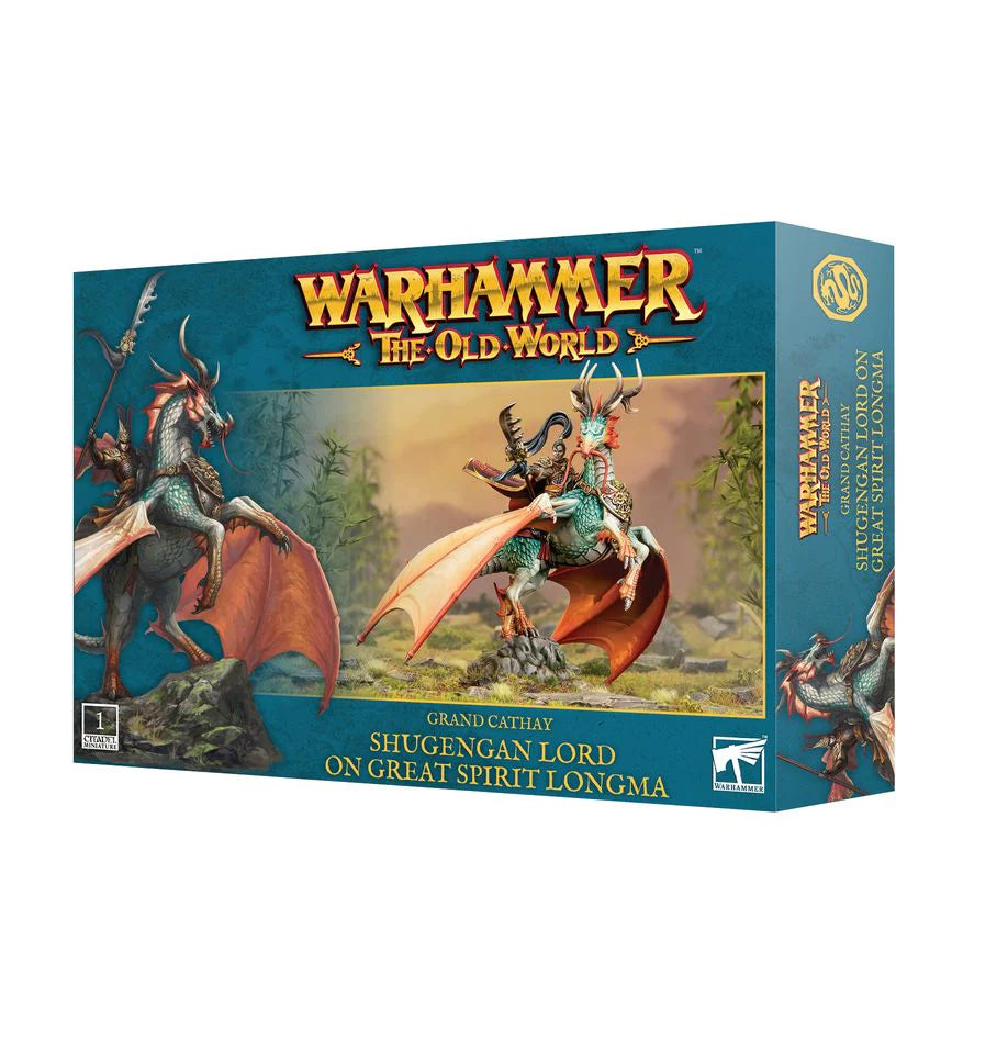Warhammer: The Old World Grand Cathay set with Shugengan Lord on Great Spirit Longmar miniature.